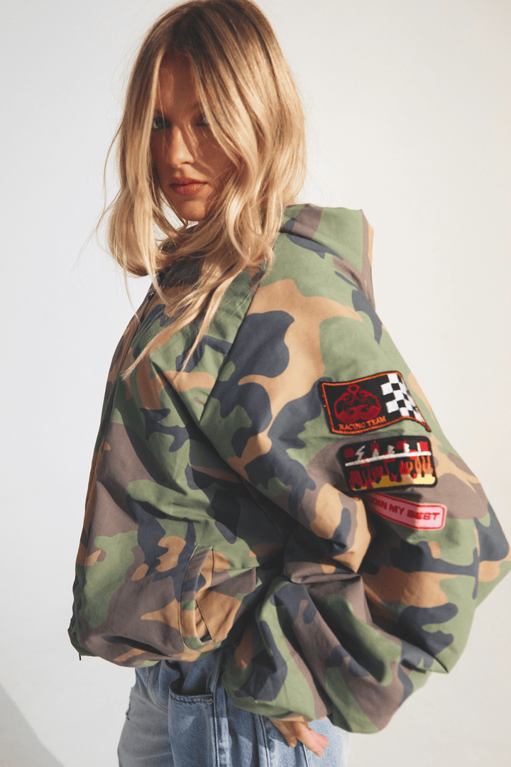 THE BE KIND BOMBER JACKET - CAMO