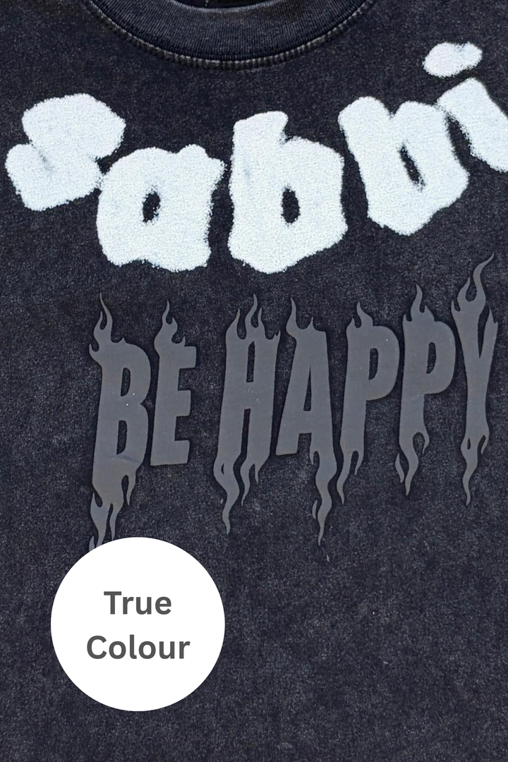 THE BE HAPPY TEE - BLACK