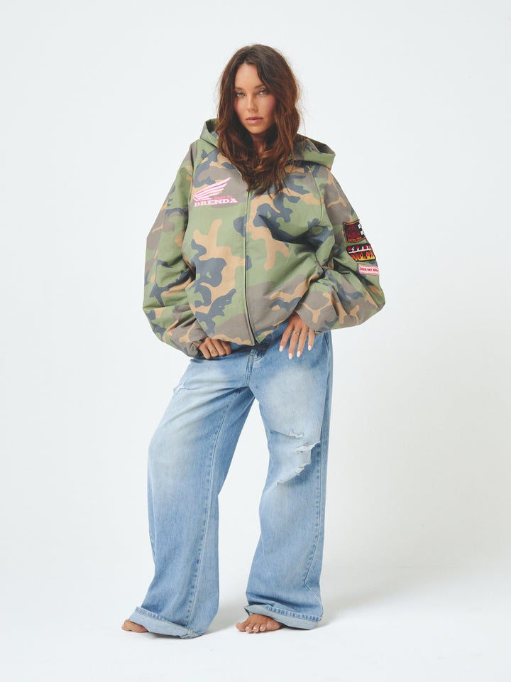 THE BE KIND BOMBER JACKET - CAMO