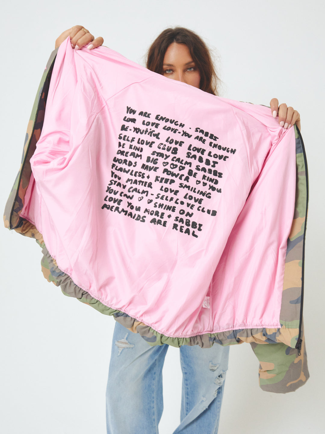 THE BE KIND BOMBER JACKET - CAMO
