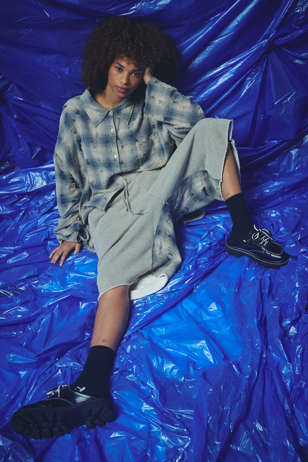 CHECK MATE SHORTS - BLUE
