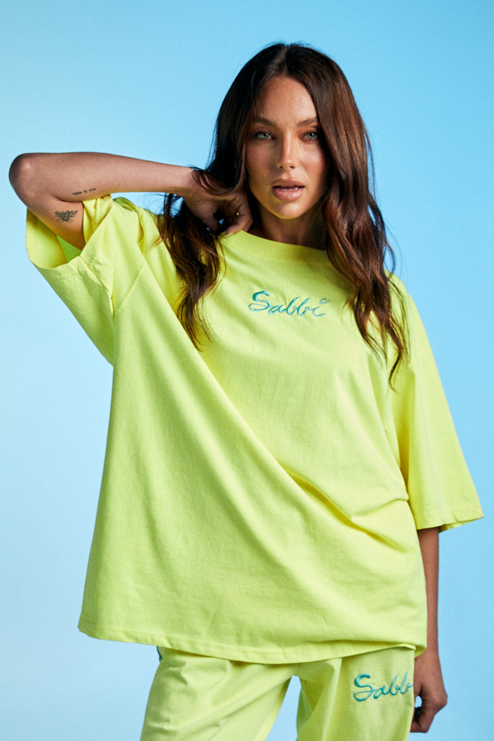 THE VERY OVERSIZED STANDOUT TEE - FLURO LEMON