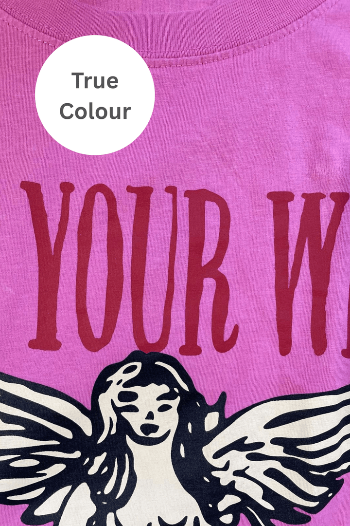 THE VERY OVERSIZED FIND YOUR WINGS TEE - PINK