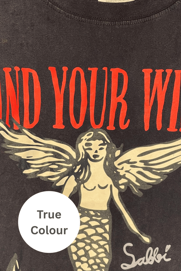 THE VERY OVERSIZED FIND YOUR WINGS TEE - BLACK