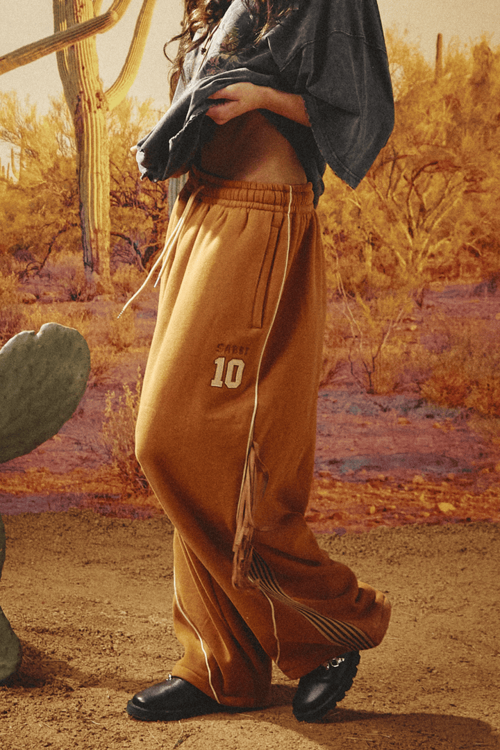THE HAPPY CHAP WIDE LEG SWEAT PANT - BROWN