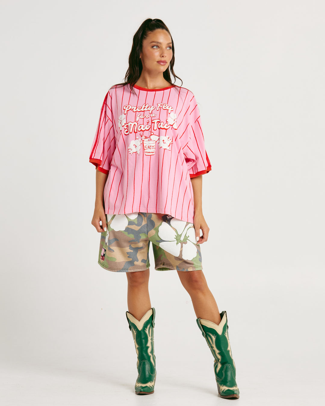 THE HAPPY HIBISCUS SHORTS - CAMO