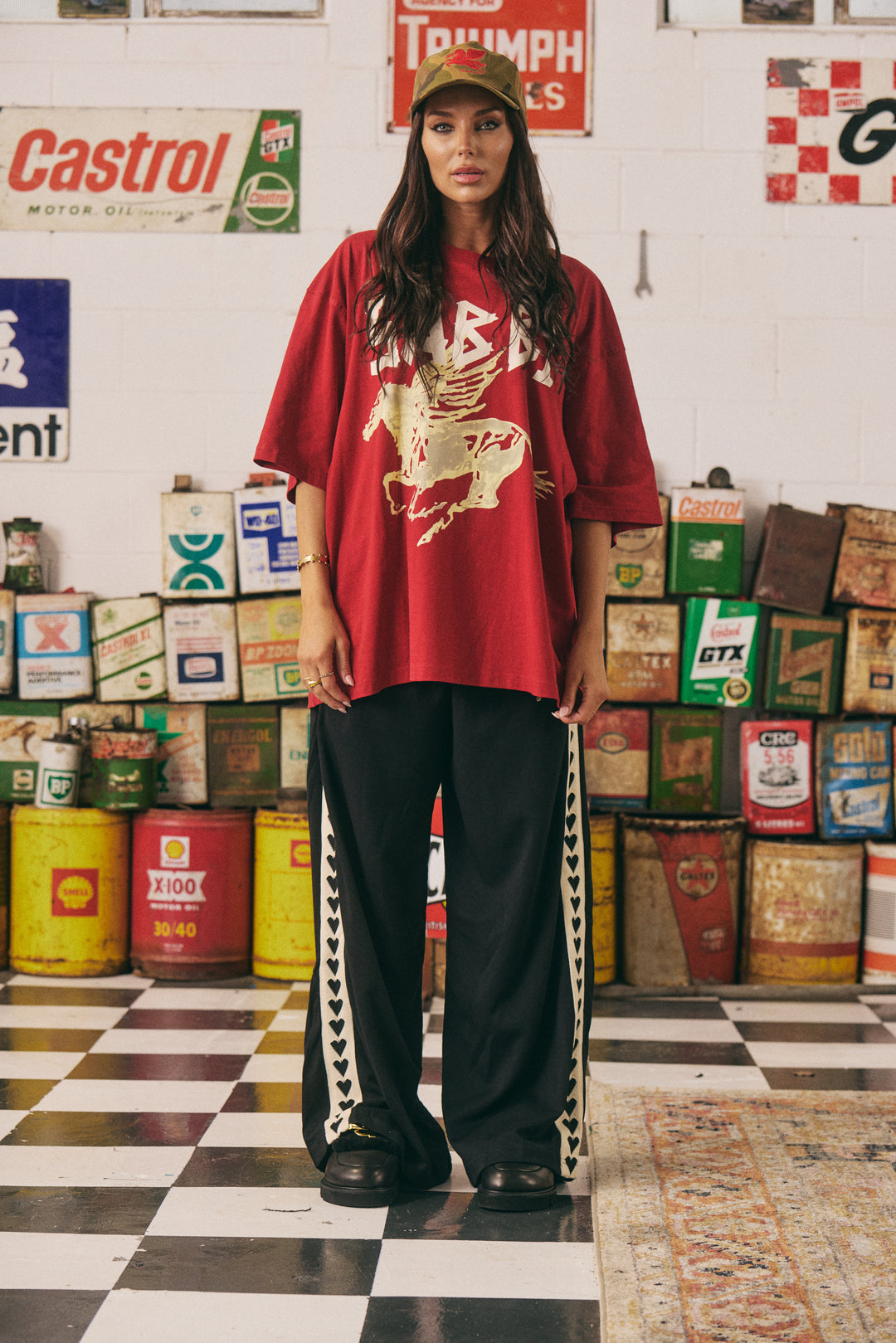THE RAVING HEARTS PANTS - BLACK
