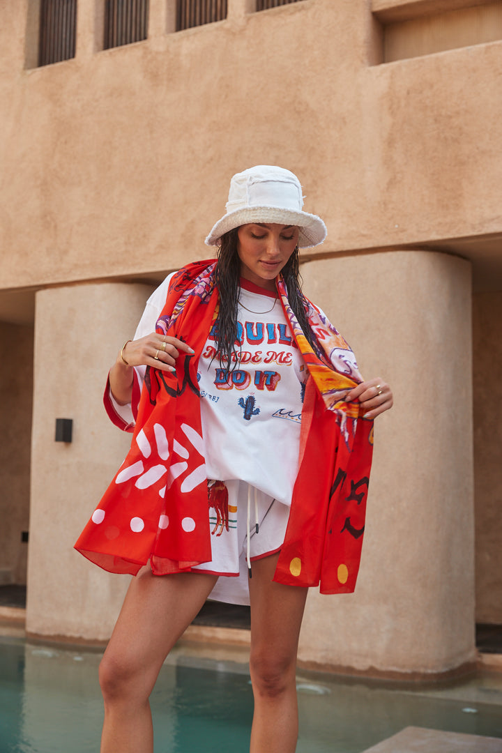 THAT'S A WRAP SARONG - COWGIRL OUTLAW - RED