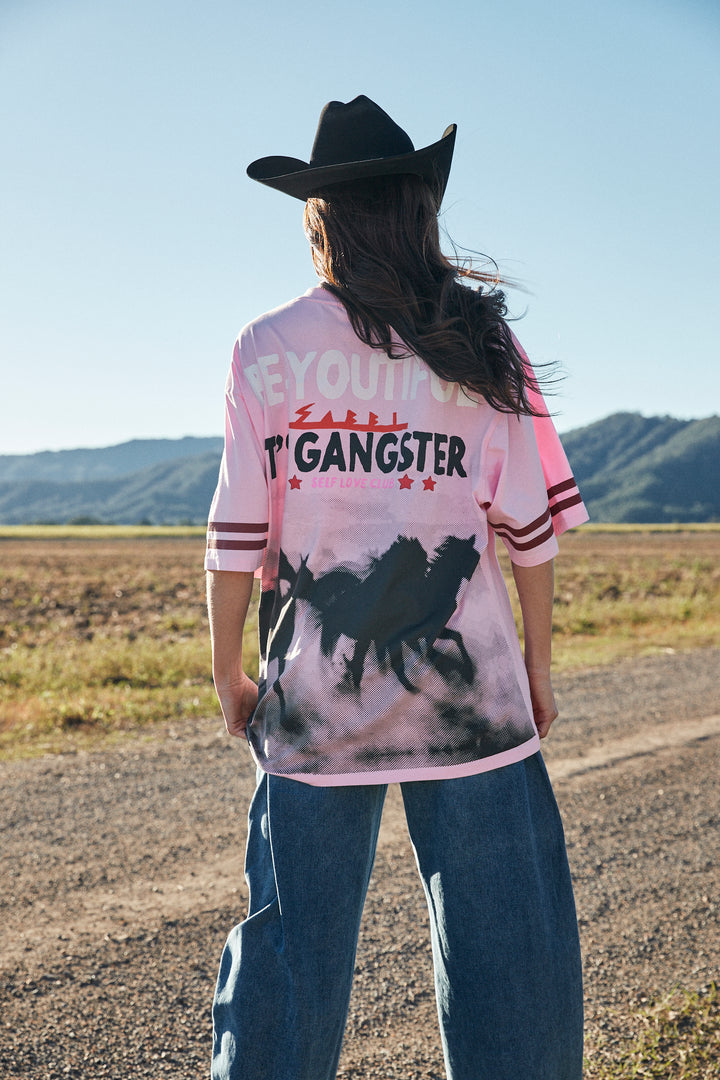 THE VERY OVERSIZED SABBI RODEO SELF LOVE CLUB TEE - PINK