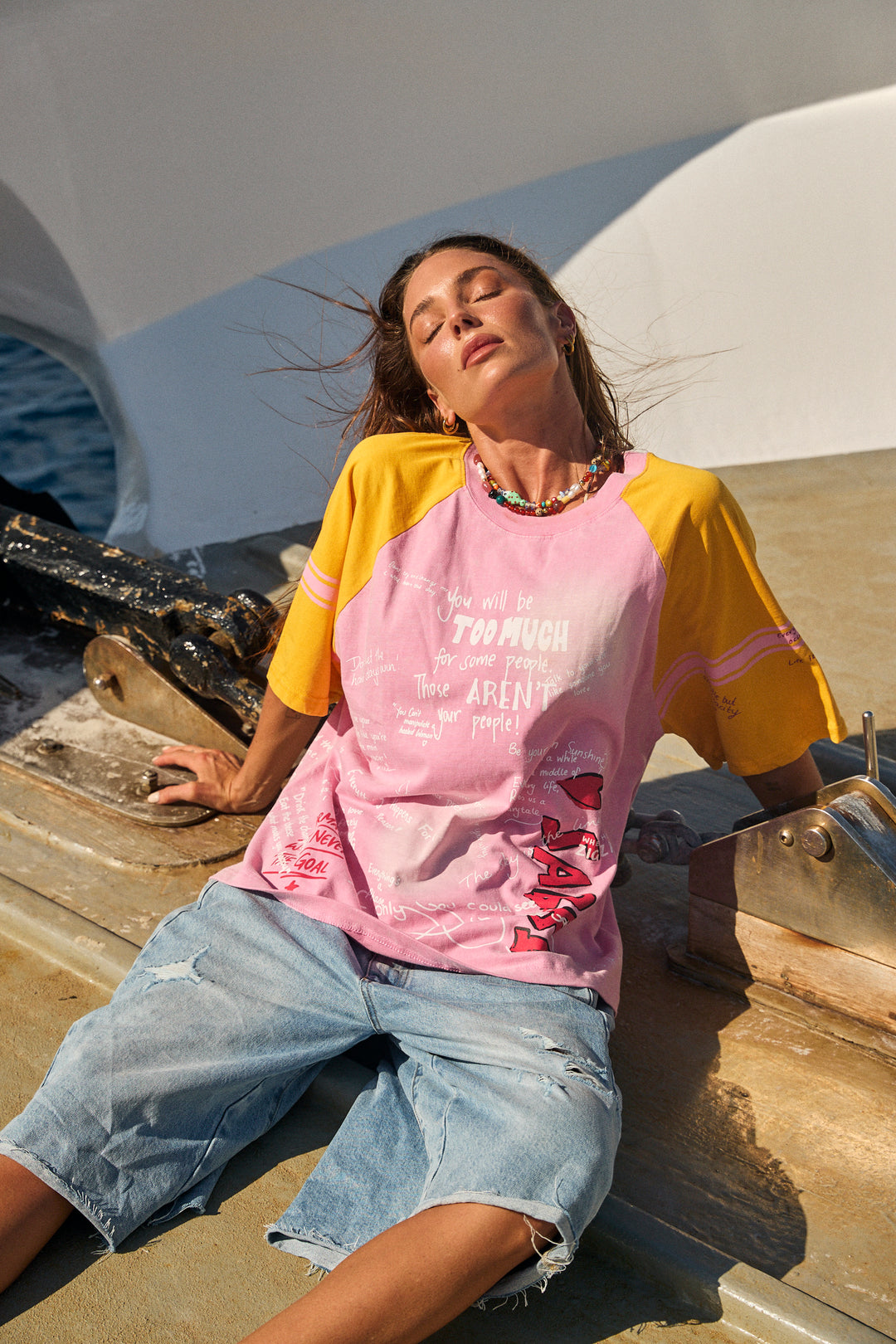 THE I LOVE ME TEE - PINK/YELLOW