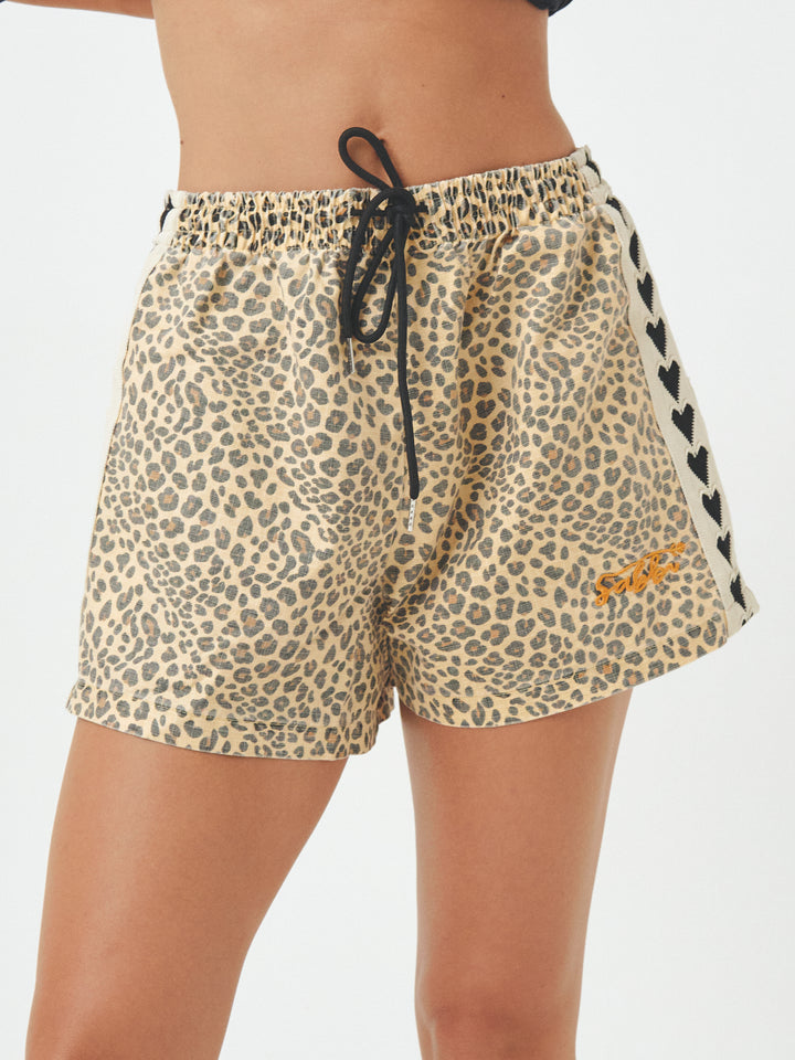 LEOPARD DRILL MINI SHORTS