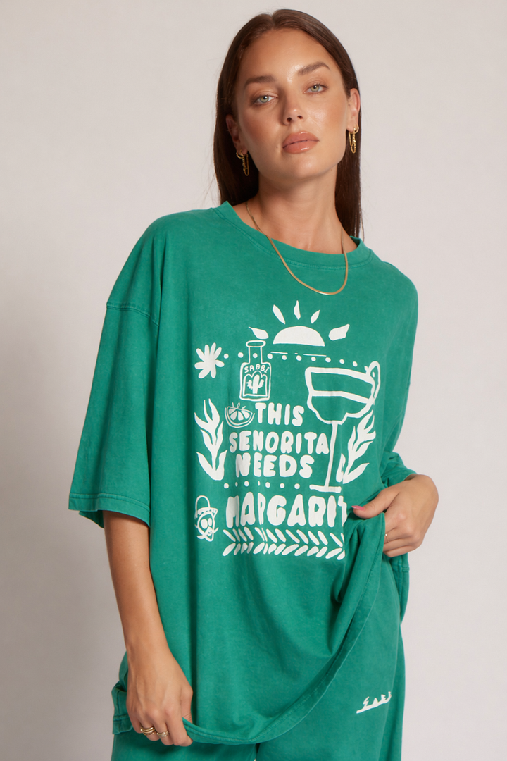 THE VERY OVERSIZED MARGIE TEE - FOREST