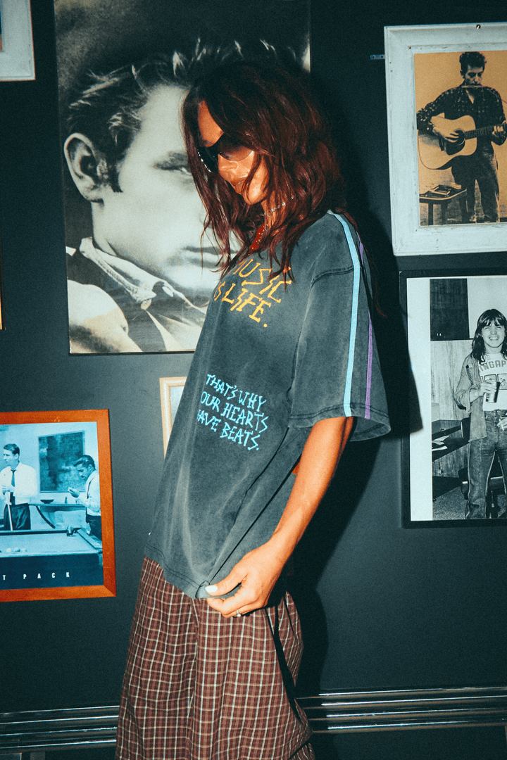 MUSIC IS LIFE TEE - BLACK