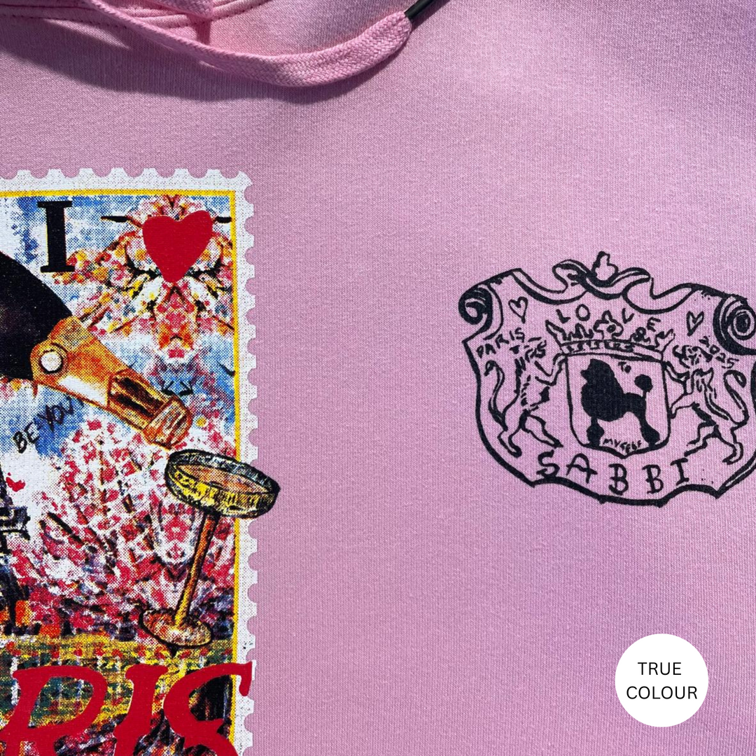 THE LOVE NOTES PARIS HOODIE  - PINK