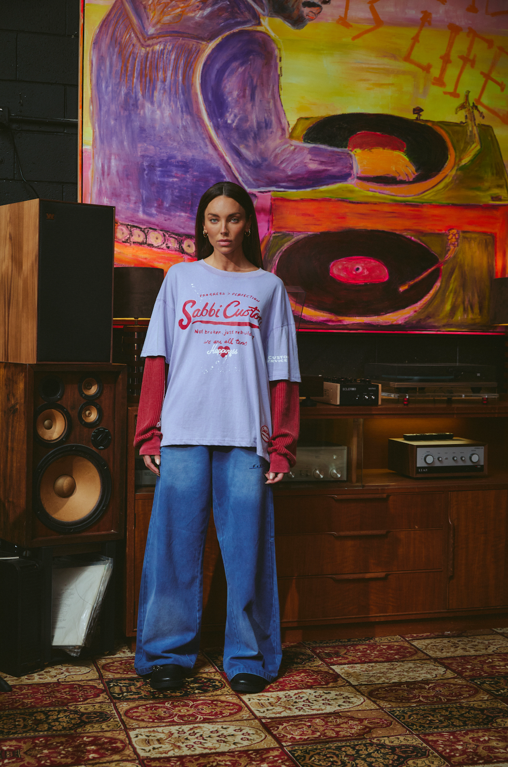 THE LONG SLEEVE SABBI CUSTOM TEE - LILAC