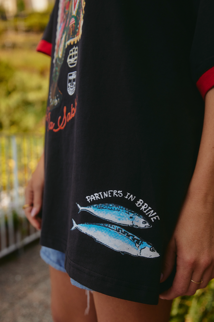 THE VERY OVERSIZED LOVE NOTES TEE -  PORTUGAL - BLACK