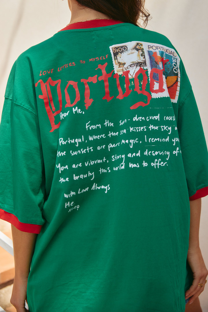THE VERY OVERSIZED LOVE NOTES TEE -  PORTUGAL - GREEN