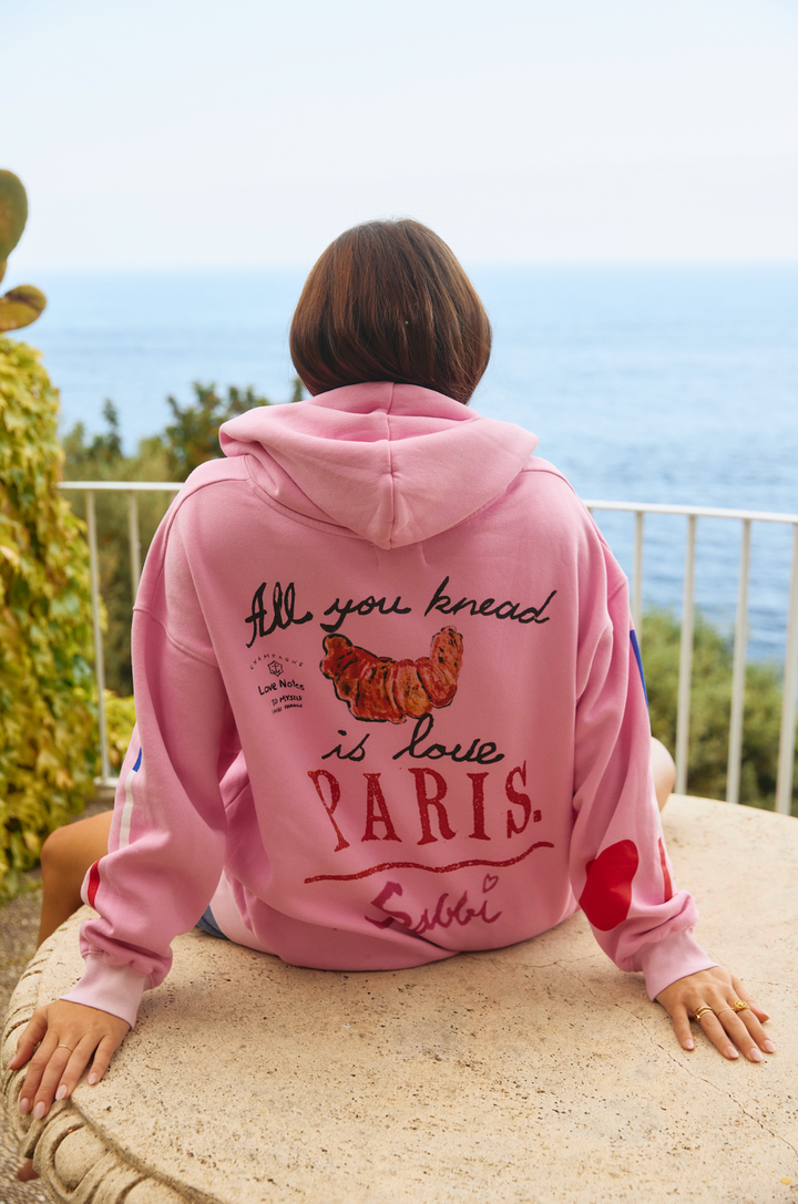 THE LOVE NOTES PARIS HOODIE  - PINK