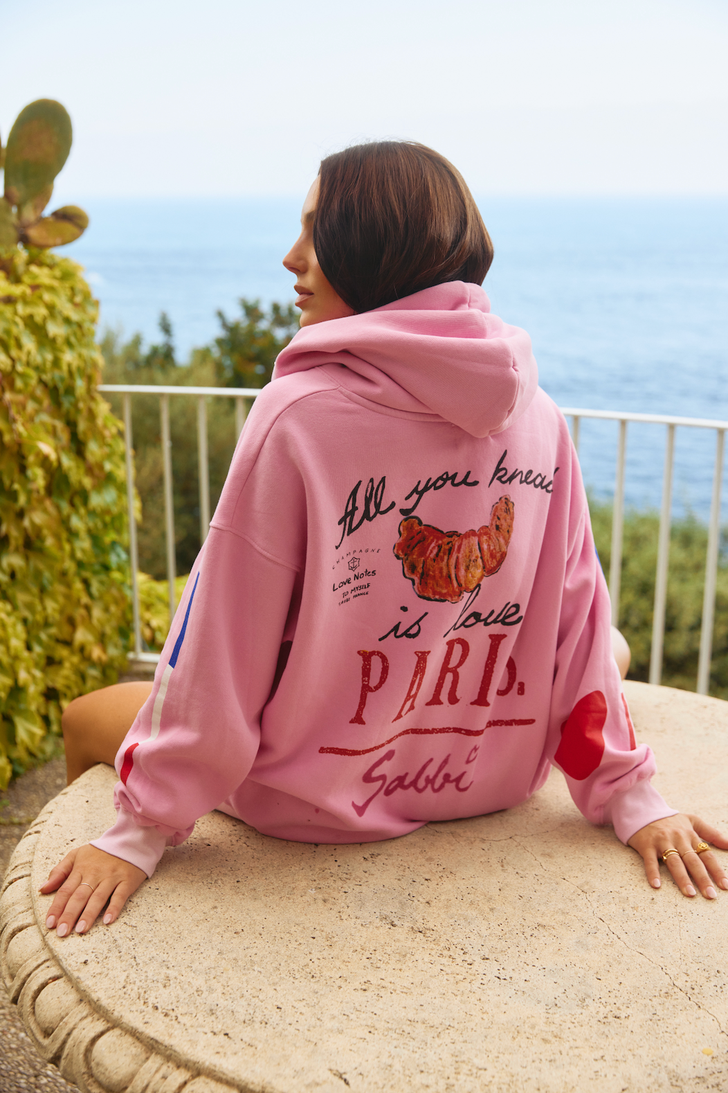 THE LOVE NOTES PARIS HOODIE  - PINK