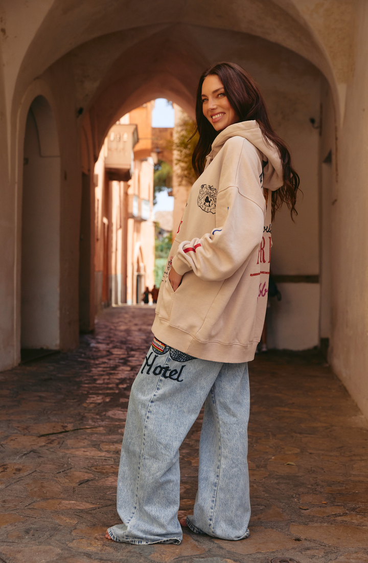 THE LOVE NOTES PARIS HOODIE - SAND