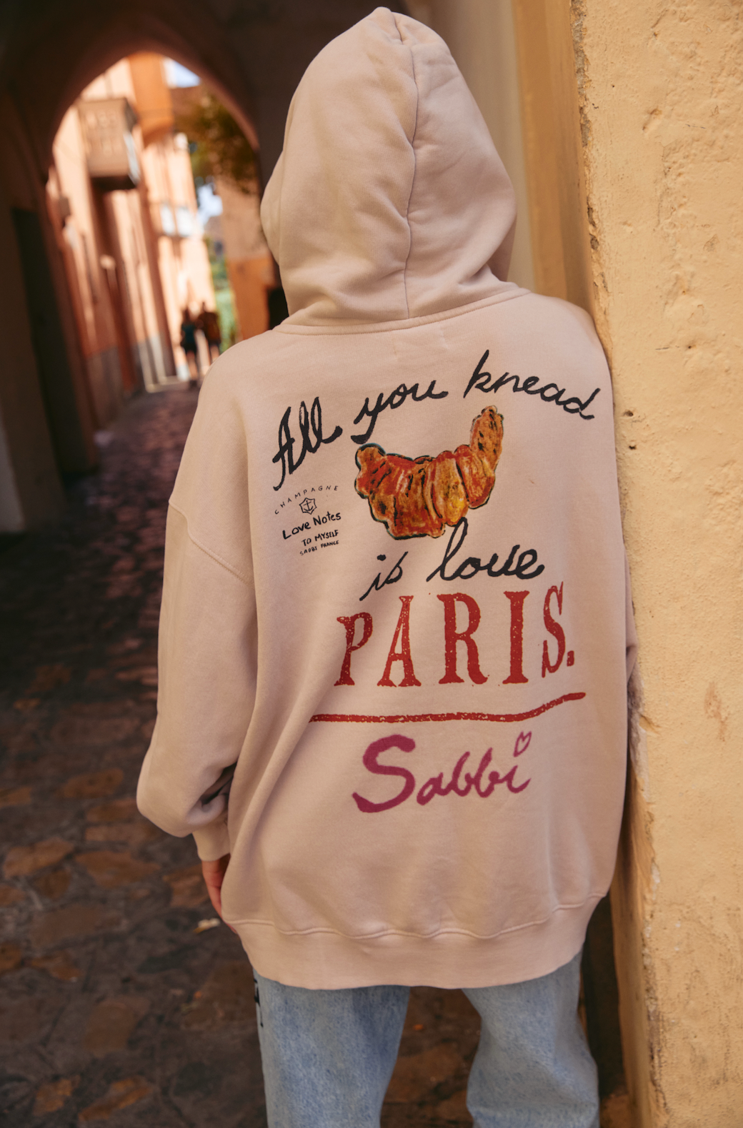 THE LOVE NOTES PARIS HOODIE - SAND
