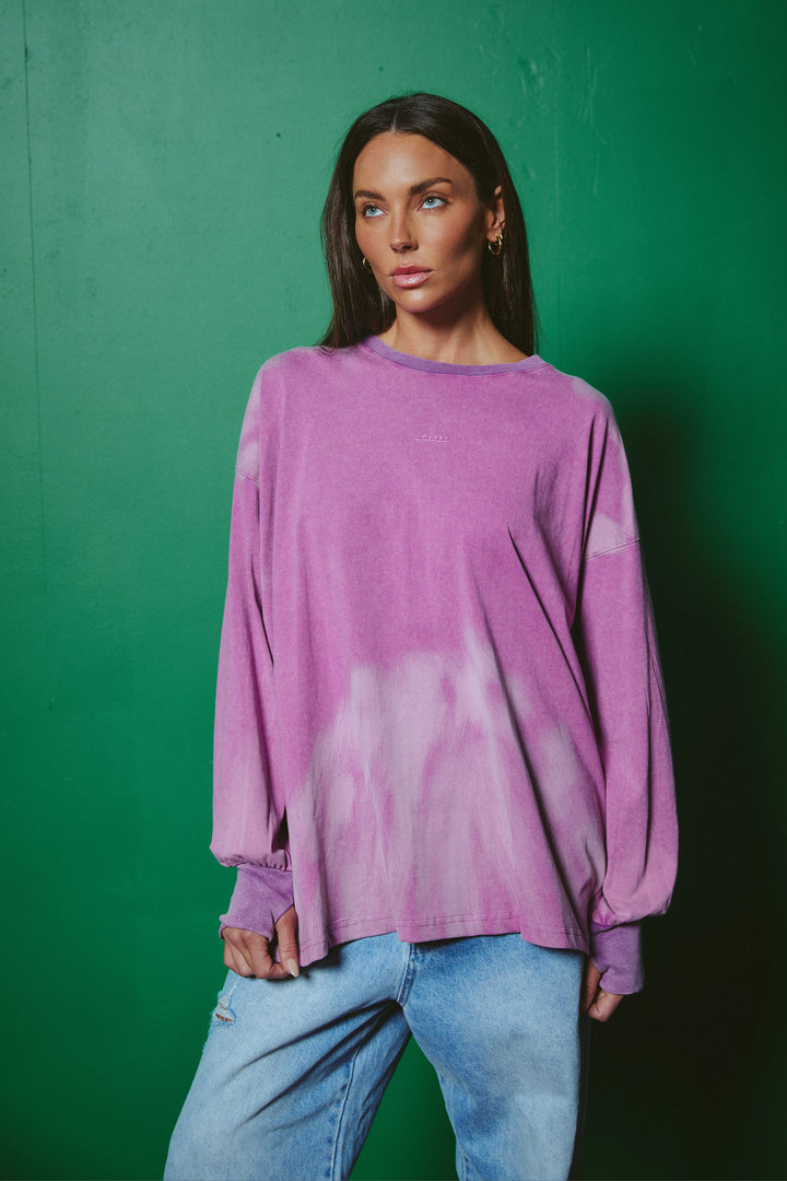 THE BABY GOT BACK LONG SLEEVE TEE - VIOLET