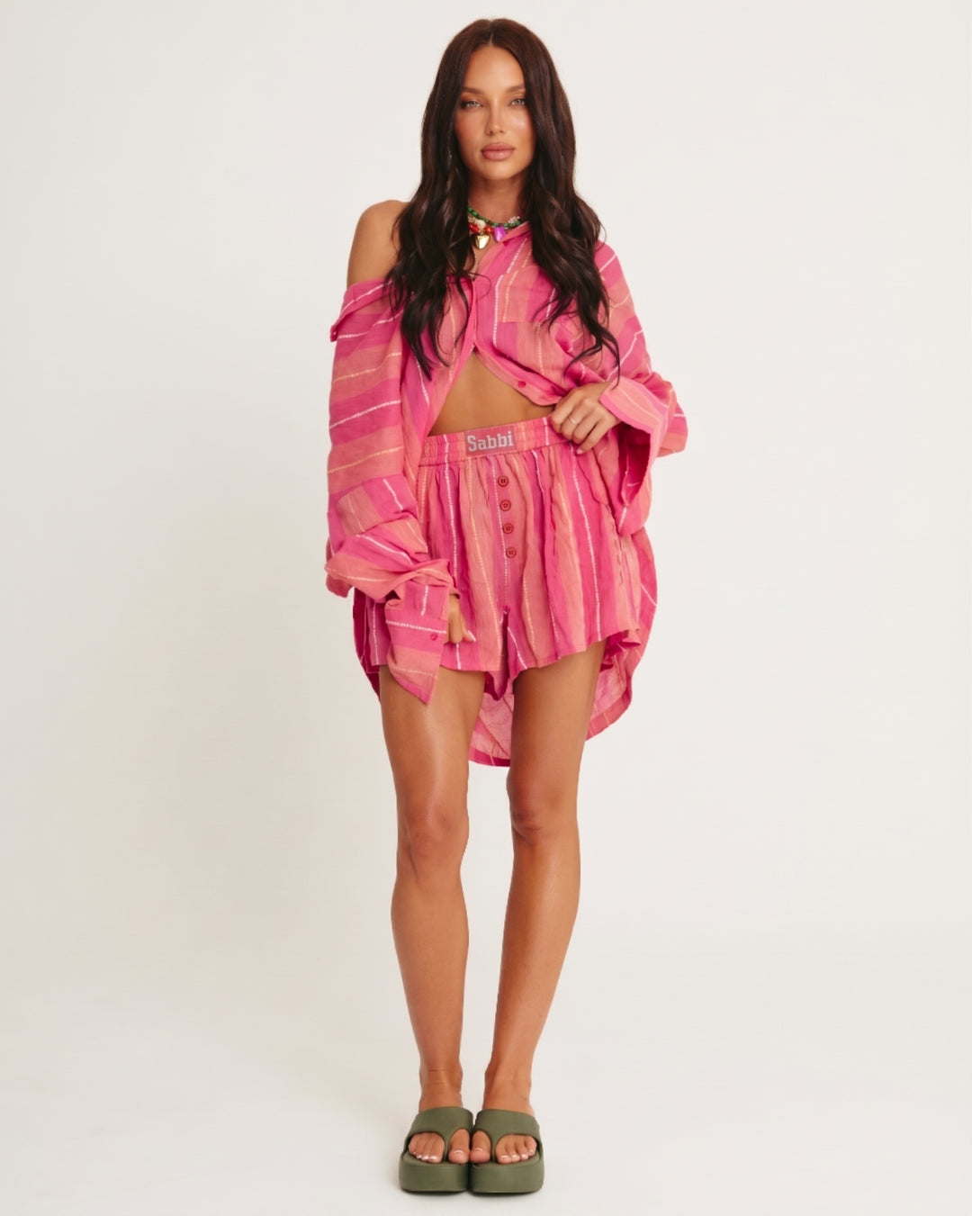 THE BOXER SHORT - POP STRIPE PEACH