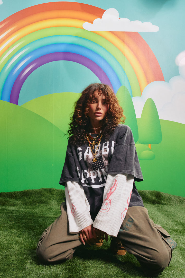 THE HAPPINESS WAFFLE LONG SLEEVE TEE