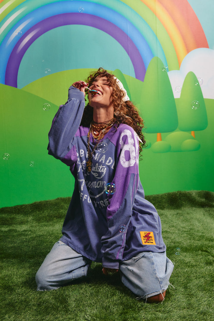 THE HIGH QUALITY HUMAN LONG SLEEVE TEE - PURPLE