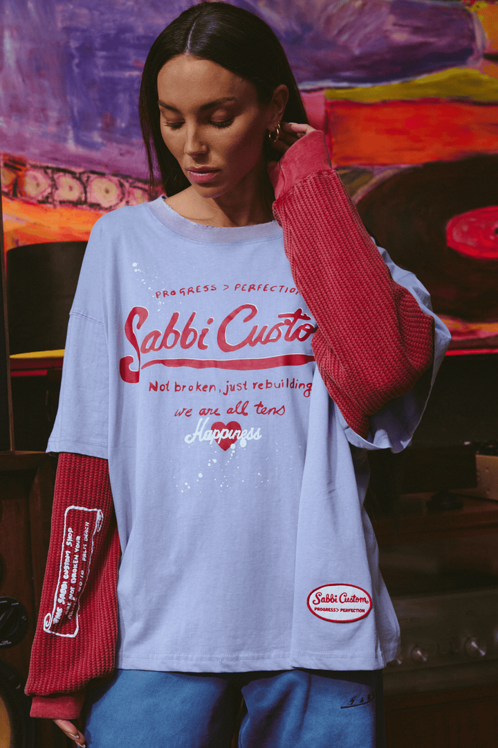 THE LONG SLEEVE SABBI CUSTOM TEE - LILAC