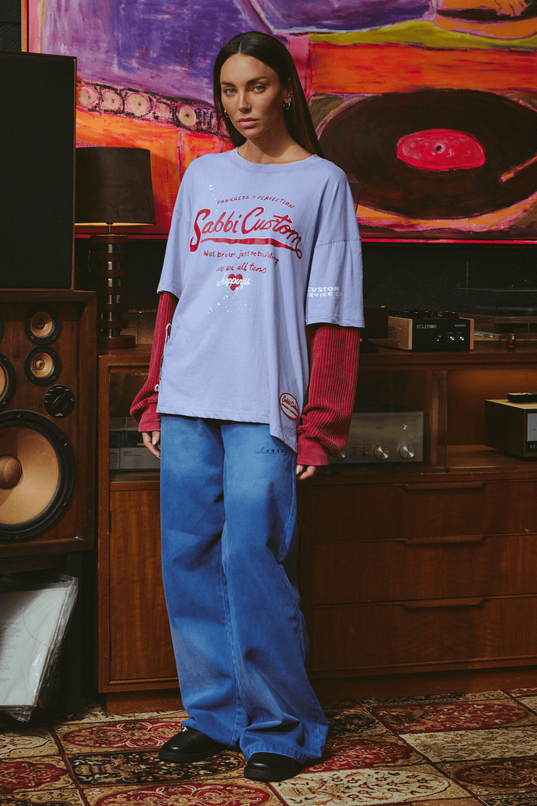 THE LONG SLEEVE SABBI CUSTOM TEE - LILAC