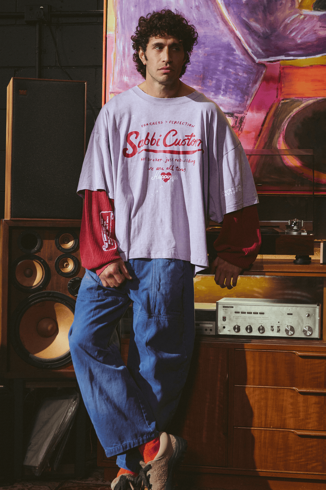 THE LONG SLEEVE SABBI CUSTOM TEE - LILAC