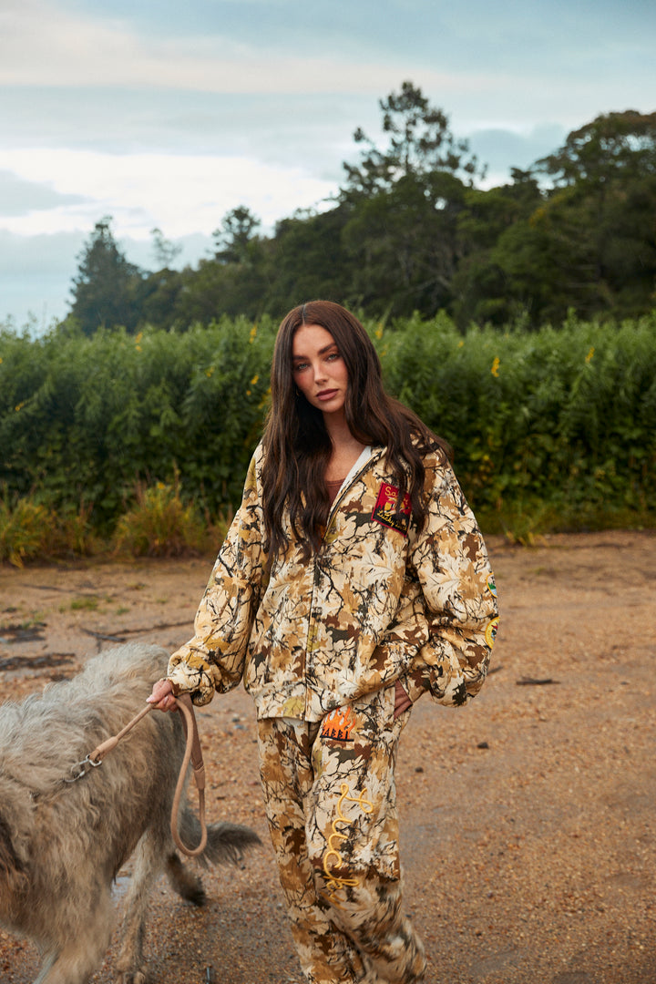 THE LUCKY DUCK CAMO ZIP HOODIE