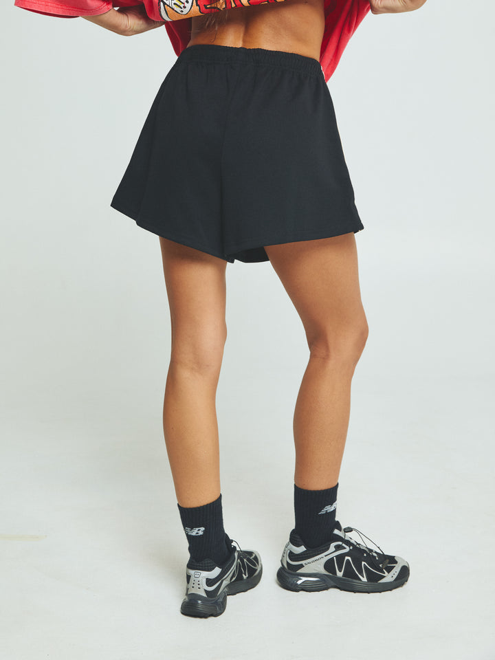 THE RAVING HEARTS MINI SHORTS - BLACK