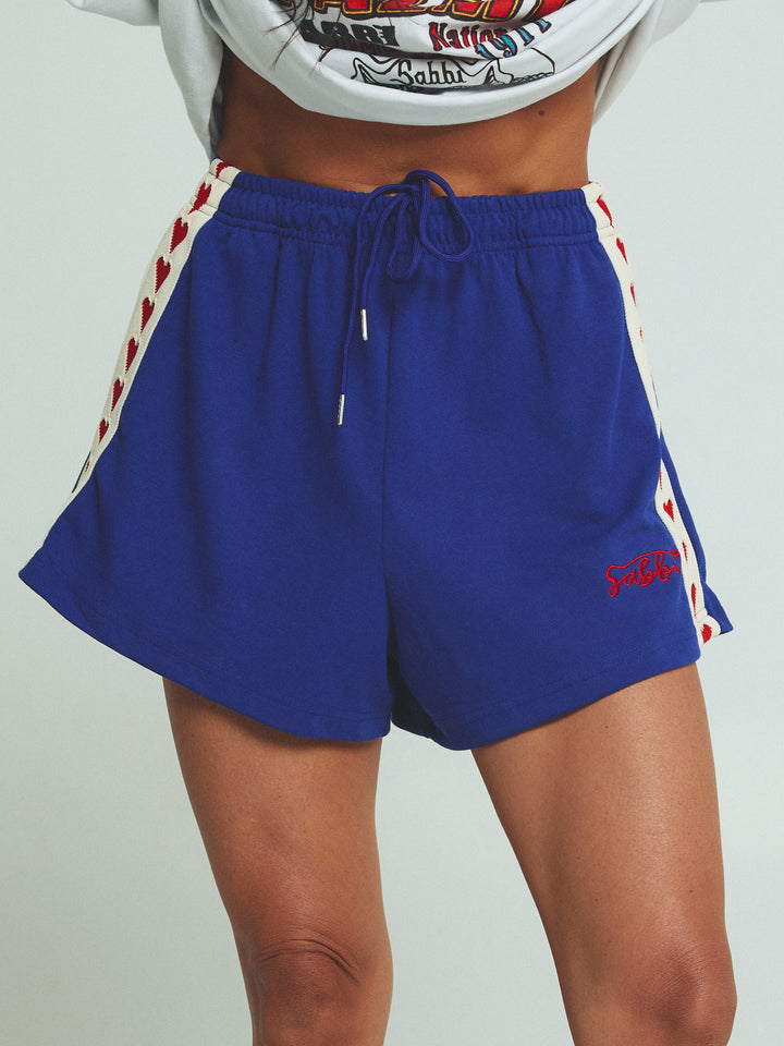 THE RAVING HEARTS MINI SHORTS - BLUE