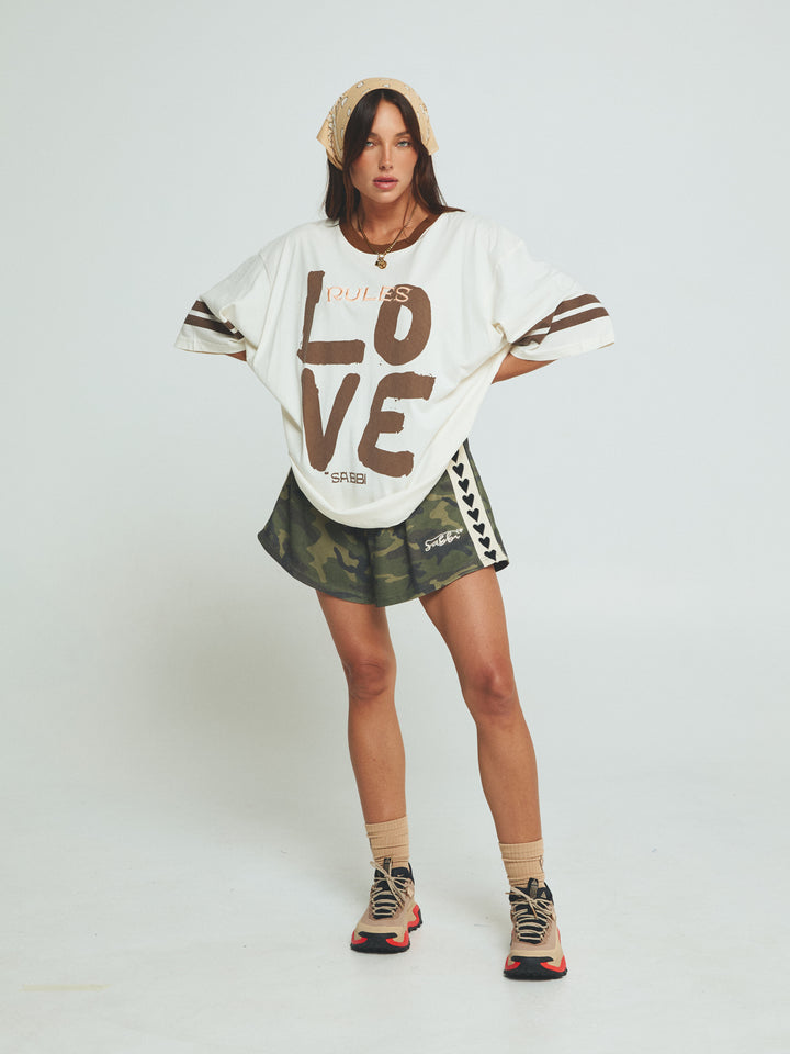 THE RAVING HEARTS MINI SHORTS - CAMO