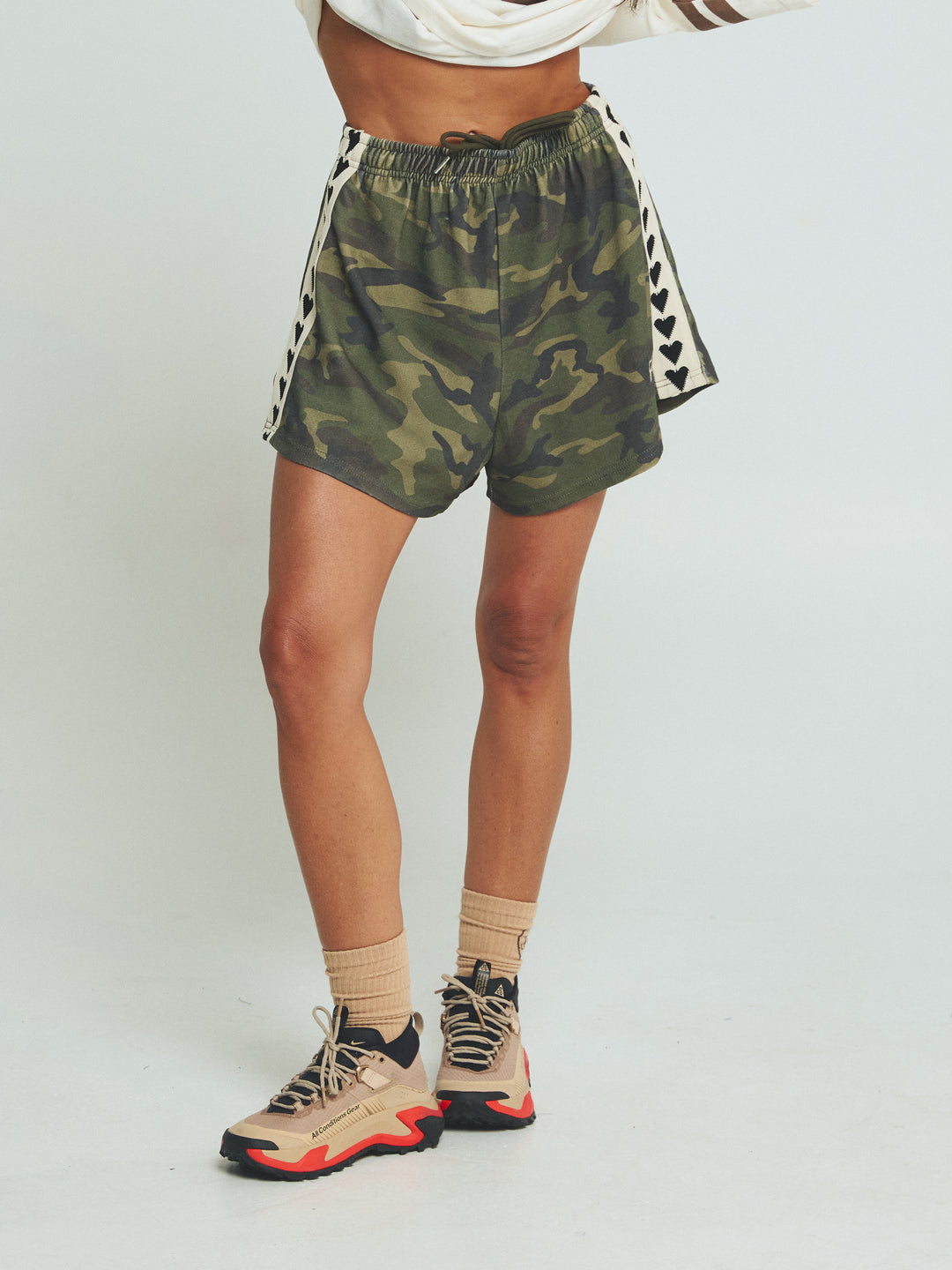 THE RAVING HEARTS MINI SHORTS - CAMO