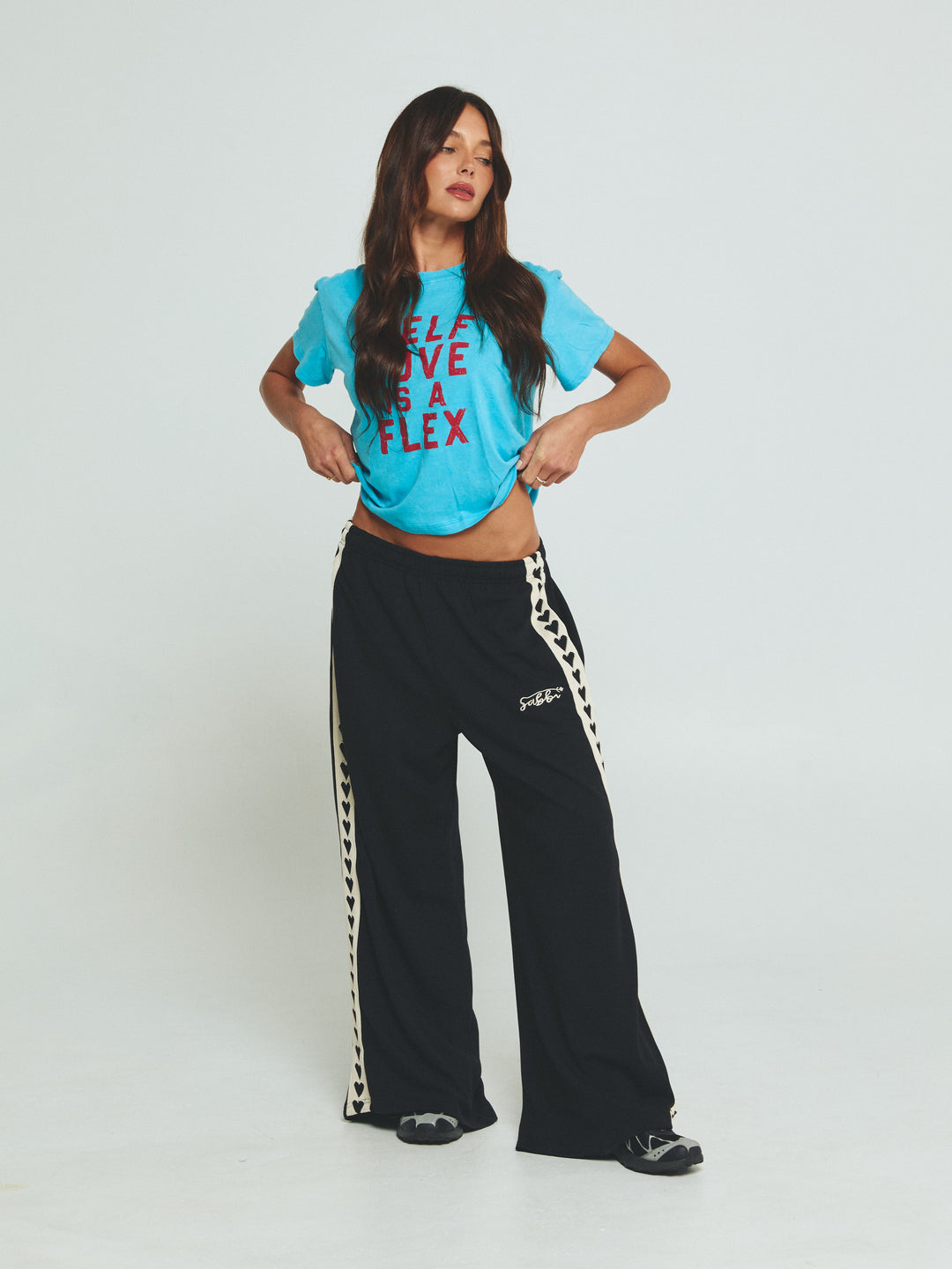 THE RAVING HEARTS PANTS - BLACK