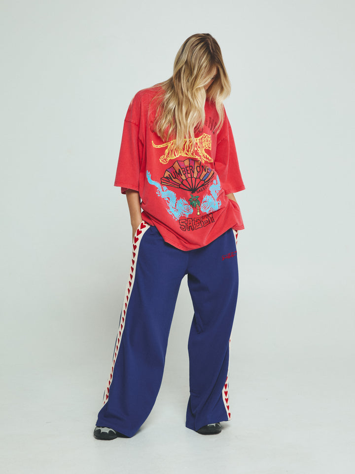 THE RAVING HEARTS PANTS - BLUE