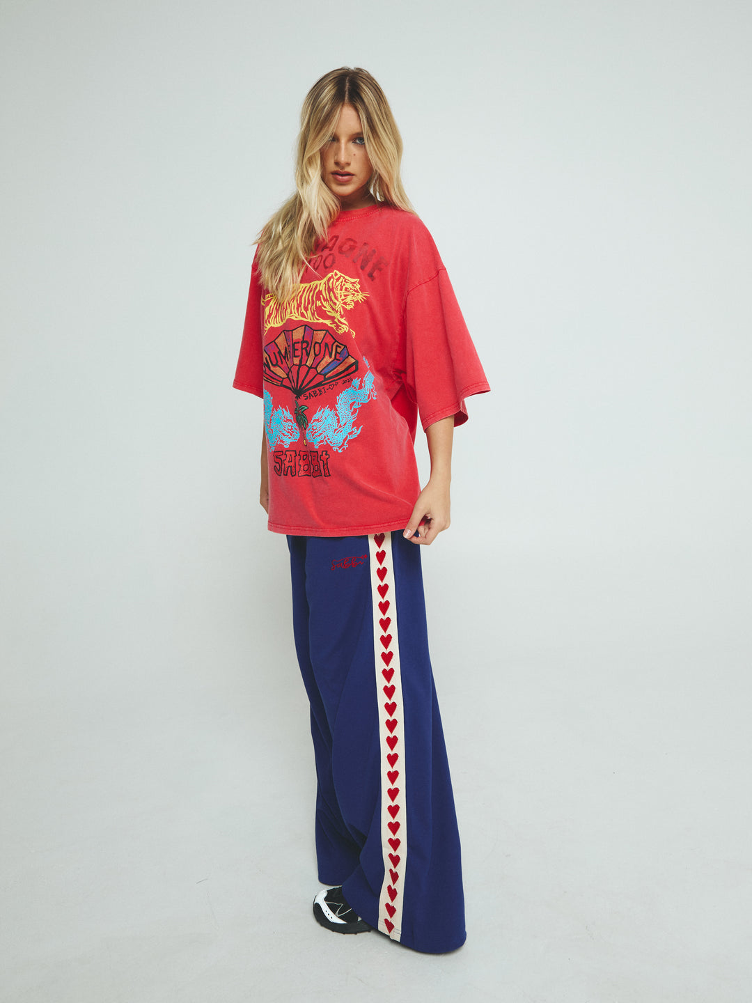 THE RAVING HEARTS PANTS - BLUE