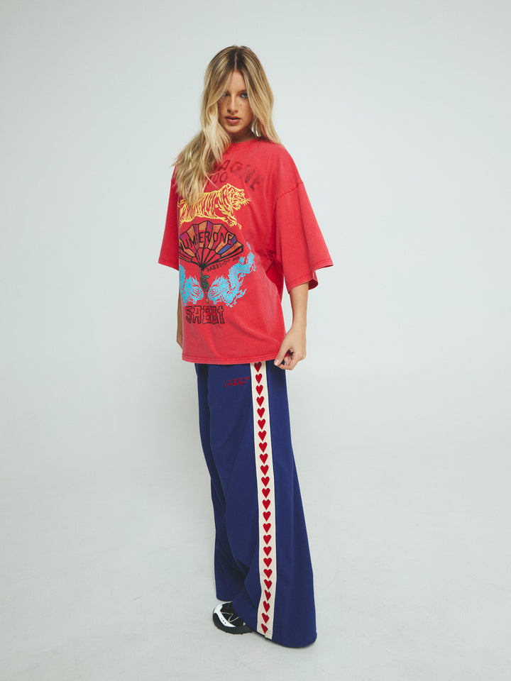 THE RAVING HEARTS PANTS - BLUE