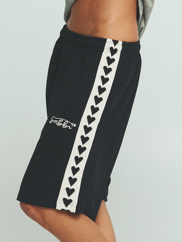 THE RAVING HEARTS SHORTS - BLACK