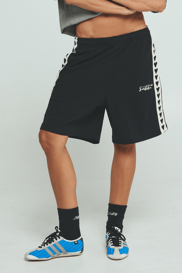 THE RAVING HEARTS SHORTS - BLACK