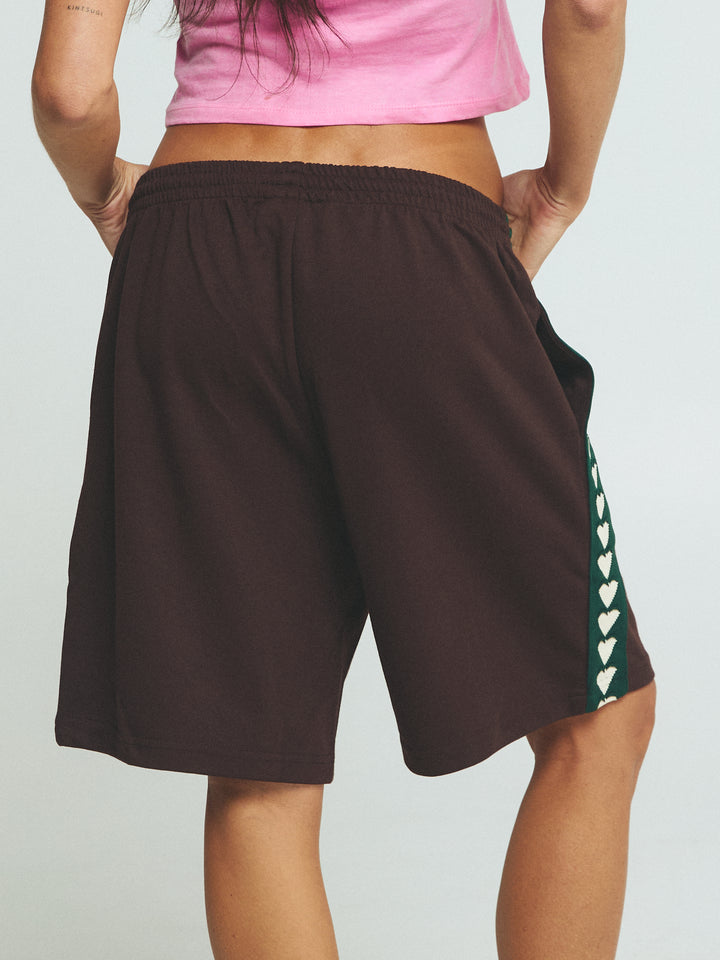 THE RAVING HEARTS SHORTS - BROWN