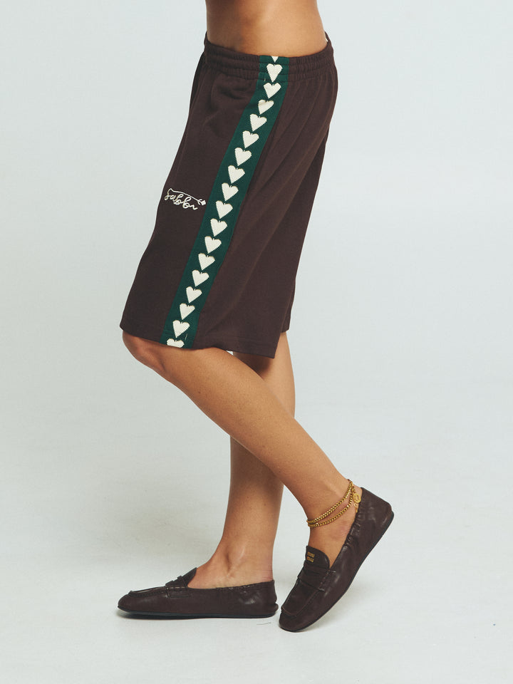 THE RAVING HEARTS SHORTS - BROWN