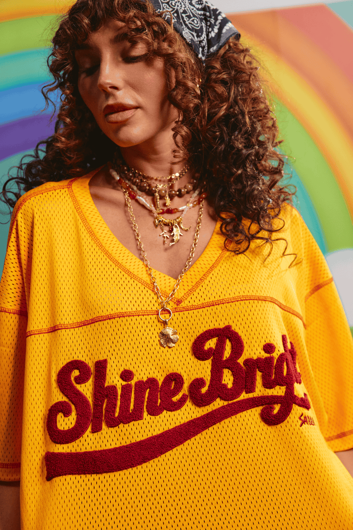 THE SHINE BRIGHT MESH TEE - YELLOW