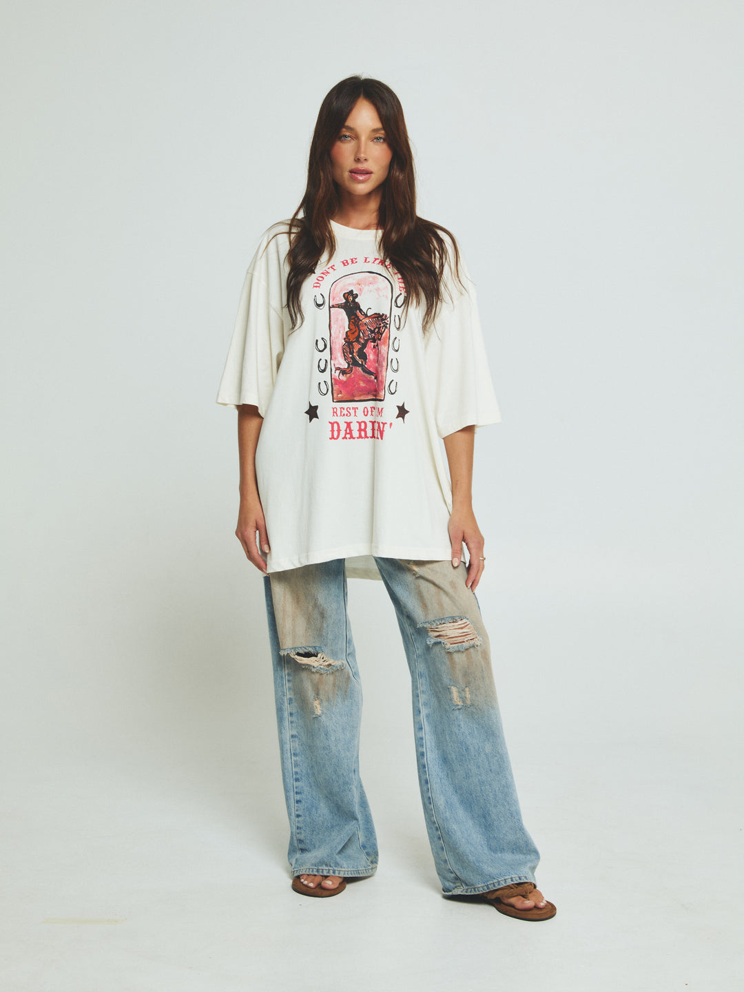 THE VERY OVERSIZED DARLIN TEE  - MARSHMALLOW