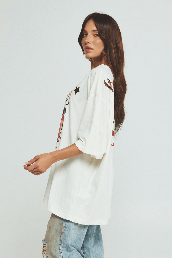 THE VERY OVERSIZED DARLIN TEE  - MARSHMALLOW