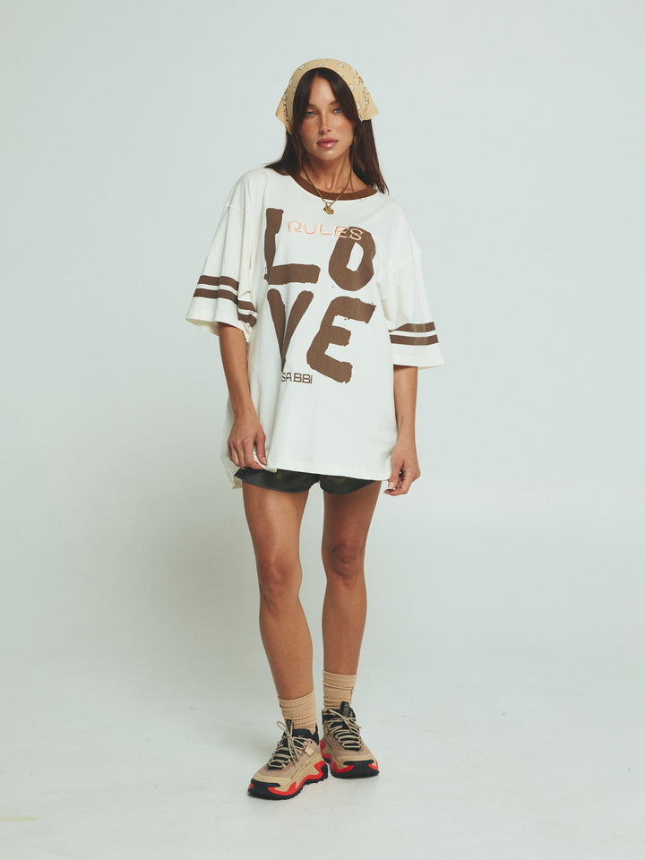 THE VERY OVERSIZED LOVE REVOLUTION TEE - OFF WHITE