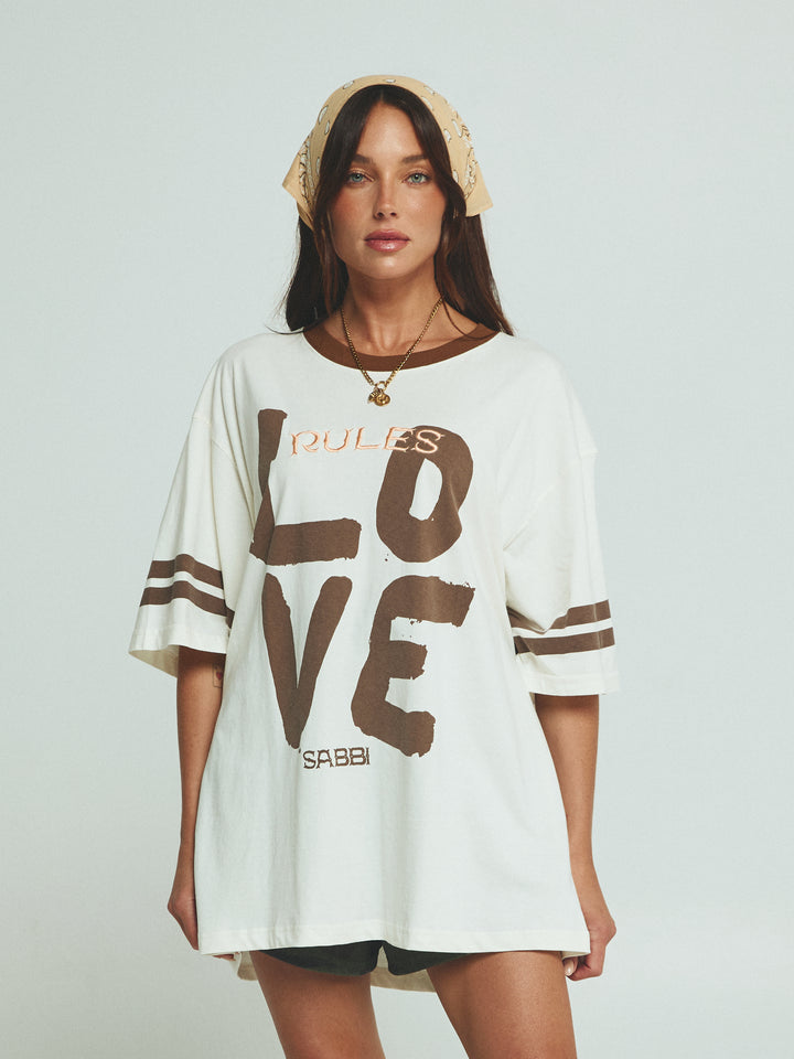 THE VERY OVERSIZED LOVE REVOLUTION TEE - OFF WHITE